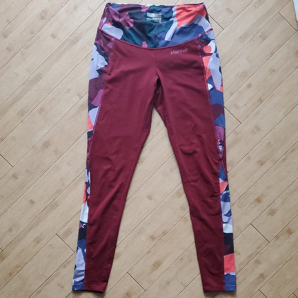 Marmot Burgundy and Multicolor Leggings